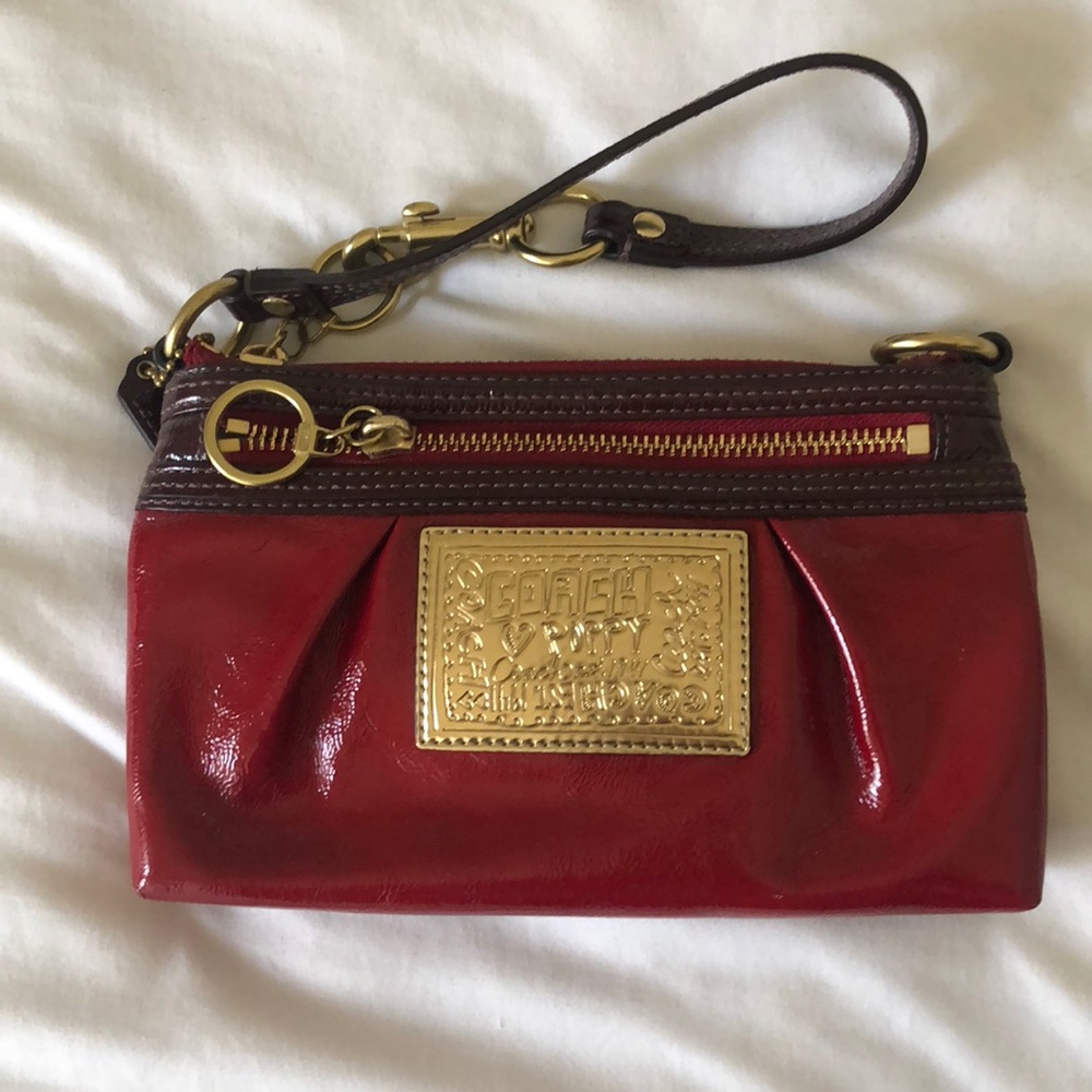 Coach Red Patent Wristlet